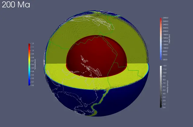 Animated global thermal-chemical mantle convection model with data assimilation
